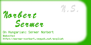 norbert sermer business card